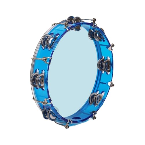 Zweireihig Handtrommel Tragbare Tamburin Kinder für Erwachsene, Anfänger Tambourin für Hochzeiten Song-Aufnahmen, Party(Blau,20cm) von SQOYEI