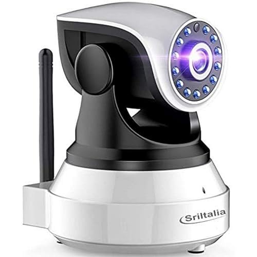 Sricam SP017 Überwachungskamera, WLAN, kabellos, IP-Kamera, WiFi 1080p, P2P mit Mikrofon und Lautsprecher, Nachtsicht, Bewegungserkennung, Sicherheitskamera Weiß 1080p von SRIHOME