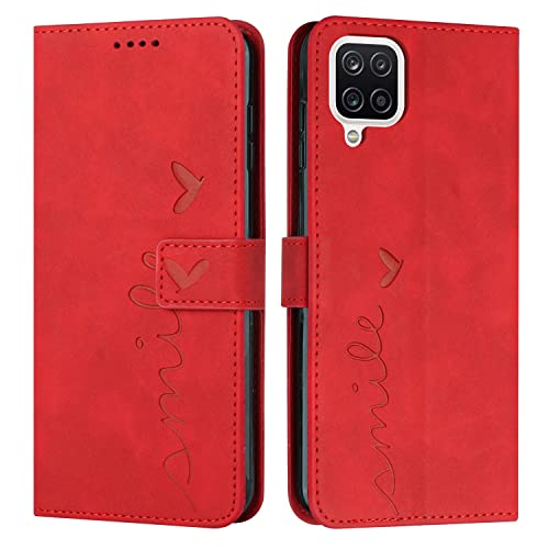 SRISHP Handyhülle für Galaxy A42 5G, Premium PU Lederhülle Wallet Kartensteckplätzen Schutzhülle, Magnetisches Flip Hülle für Galaxy A42 5G, Rot von SRISHP