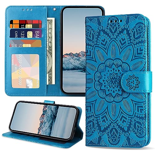 SRISHP Handyhülle für Honor X7A 4G / Honor Play 7T Hülle, PU Leder Flip Wallet Case Magnetisches Brieftasche Klapphülle Schutzhülle für Honor X7A 4G / Honor Play 7T, Blau von SRISHP