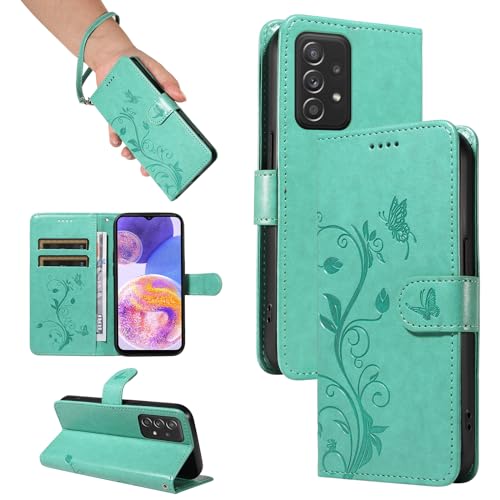 SRISHP Hülle für Samsung Galaxy A23 4G / Galaxy A23 5G Hülle, Premium PU Leder Handyhülle mit Band, Magnet Flip Case für Galaxy A23 4G / 5G, Grün von SRISHP