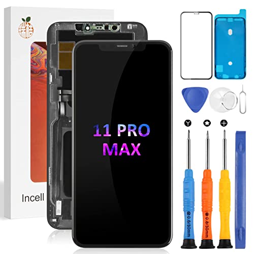 Ersatz Für iPhone 11 Pro Max Display Bildschirm Reparaturset Für iPhone 11 Pro Max Ersatzdisplay Replacement Für iPhone 11 Pro Max LCD Touch Screen Digitizer A2218 A2161 A2220 (Incell,Schwarz) von SRJTEK