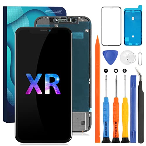 Ersatz Für iPhone XR Display Kompatibel Für iPhone XR Bildschirm Ersatz Replacement Für iPhone XR LCD Display Touchscreen Digitizer Glas A2105, A1984, A2107, A2108, A2106 (Incell, Schwarz) von SRJTEK