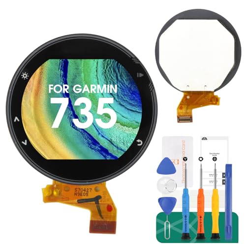 Ersatz-LCD-Bildschirm für Garmin Forerunner 735 XT 735XT, Ersatz-LCD-Bildschirm für Forerunner 735 Uhren-Display, Smartwatch, Touch-Digitizer, Montage-Reparaturteil-Kits (grau) von SRJTEK