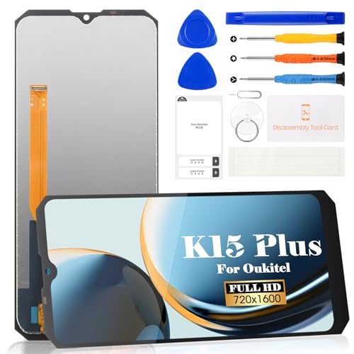 Ersatz-LCD-Bildschirm für Oukitel K15 Plus LCD-Display für Oukitel K15 Plus LCD-Display K15 Plus Touch Digitizer Montage-Reparaturteil-Sets (schwarz, ohne Rahmen) von SRJTEK