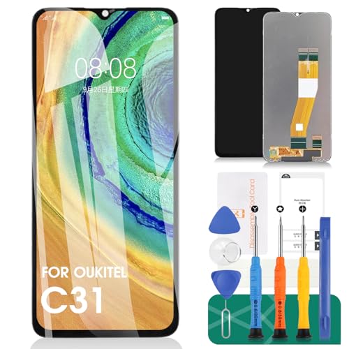 Ersatz-Touch-Digitizer für Oukitel C31 LCD-Display für Oukitel C31 Pro (Schwarz, ohne Rahmen) von SRJTEK