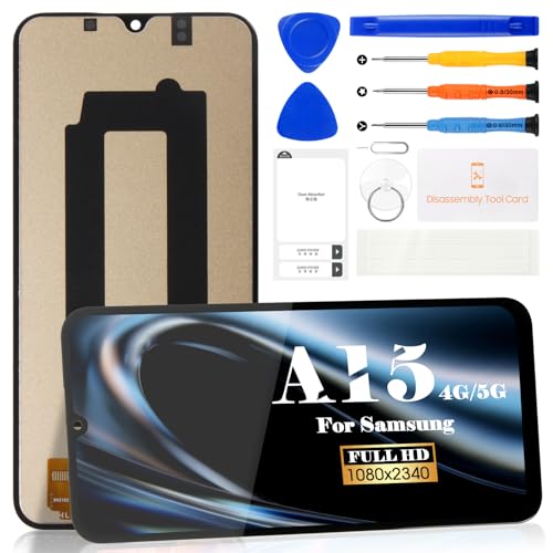 Ersatz-Touchscreen-Digitizer für Samsung Galaxy A15 5G/4G für Samsung Galaxy A15 LCD A155 A156 A155F A156U, Touchscreen-Digitizer, Reparatur-Set, Schwarz ohne Rahmen (kleinere Größe) von SRJTEK