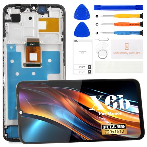 Ersatzdisplay für Huawei Honor X6B für Huawei Honor X6B LCD-Display für Huawei Honor X6B JDY-LX1 JDY-LX2 Touchscreen-Digitizer-Display, Montage-Reparatur-Set mit Rahmen (schwarz) von SRJTEK