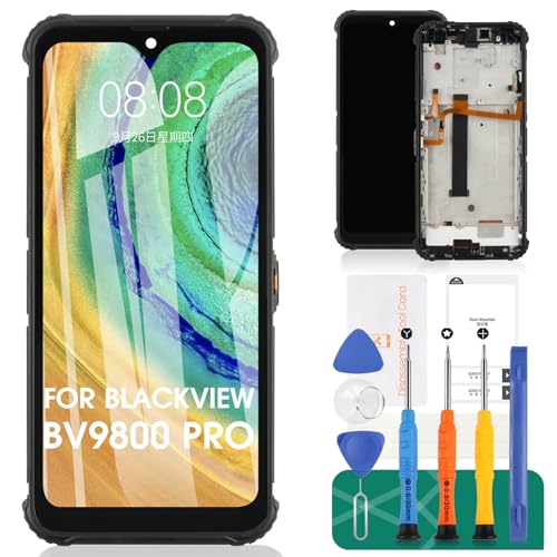 Für BlackView BV9800 Pro LCD-Display für BlackView BV9800 Pro Bildschirm Ersatz für BlackView BV9800 Pro Touch Digitizer Reparatur-Sets (schwarz, mit Rahmen) von SRJTEK