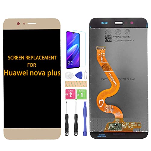 Für Huawei Nova Plus LCD Display Ersatz Bildschirm Assmebly für MLA-L01/L11 MLA-L11 MLA-L12 Touch Screen Sensor Digitizer (Gold) (Gold ohne Rahmen) von SRJTEK