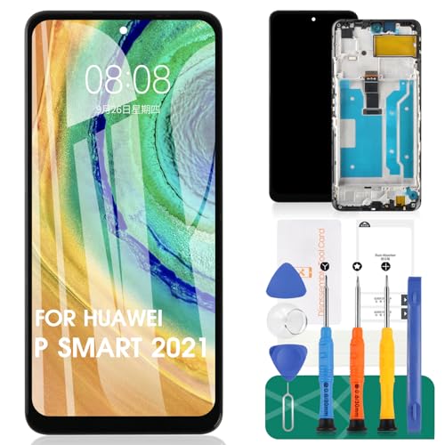 Ersatz-LCD-Display für Huawei P Smart 2021 für Huawei P Smart Touch Screen PPA-LX1 Digitizer-Reparatur-Set (Schwarz, mit Rahmen) von SRJTEK