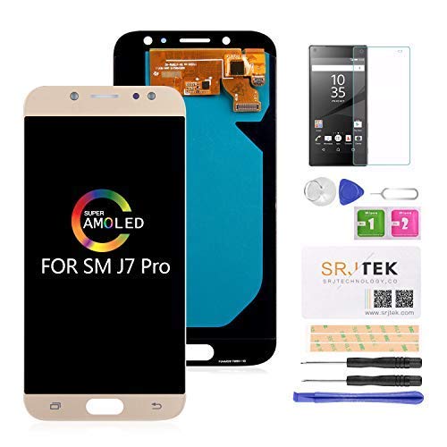 Für J7 Pro 2017 J730 Bildschirm Ersatz LCD AMOLED LCD Display Touch Screen Digitizer Montage für Samsung Galaxy J7 (2017) J730 J730F/DS J730G/DS J730GM/DS Teile Kit (Golden) von SRJTEK