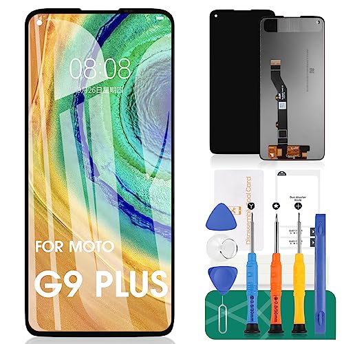 Für Motorola Moto G9 Plus LCD Display für Motorola Moto G9 Plus Ersatzbildschirm XT2087-1 Touchscreen Sensor Digitizer Assmebly Kits (schwarz ohne Rahmen) von SRJTEK