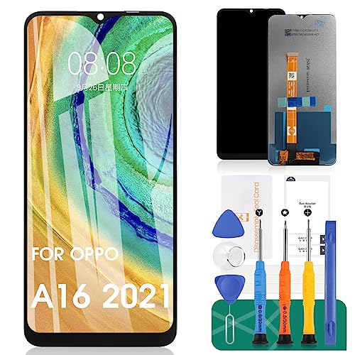 Für Oppo A16 2021 LCD-Bildschirm für A16 2021 Bildschirm Ersatz A16 LCD Display CPH2269 Touch Digitizer Montage Reparaturset (Schwarz ohne Rahmen) von SRJTEK