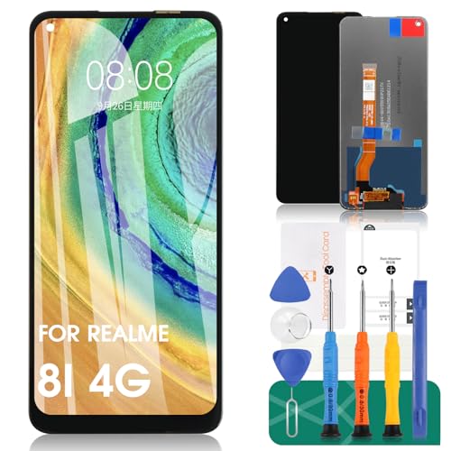 Für Realme 8i Bildschirm Ersatz Für Oppo A96 4G LCD Display Für Realme 9i Touchscreen Für Realme Narzo 50 Digitizer Montage Reparatur Kits (Schwarz) von SRJTEK