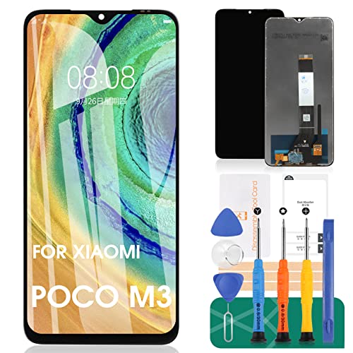 Für Redmi Note 9 4G Bildschirm Für Xiaomi Poco M3 LCD Display Für Redmi 9T Digitizer Für Redmi 9 Power Touch Screen(Ohne Rahmen, Schwarz von SRJTEK