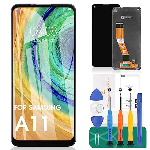 Für Samsung Galaxy A11 Bildschirm Ersatz für Samsung Galaxy M11 LCD Display für Samsung A115F A115M Touchscreen Digitizer Montage Reparatursets schwarz (157,5 mm kleinere Größe) von SRJTEK
