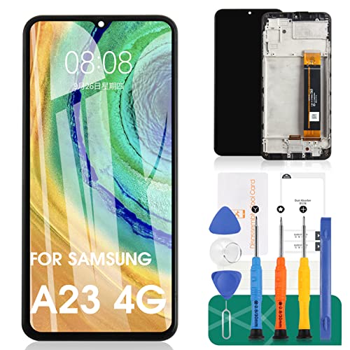 Für Samsung Galaxy A23 LCD Bildschirm Für Samsung Galaxy A23 Bildschirm Ersatz A235 LCD Display SM-A235F Touch Digitizer SM-A235F/DS,SM-A235F/DSN,SM-A235M Montage Reparatur Kits(Schwarz Mit Rahmen） von SRJTEK