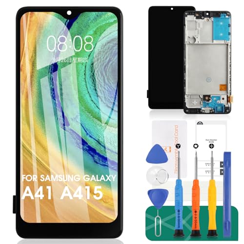 Für Samsung Galaxy A41 LCD-Bildschirm für Samsung A41 Bildschirm Ersatz A415 LCD Display SM-A415F/DSN Touch Digitizer Assembly SM-A415F/DSM,SM-A415F Reparat Kits(kein Original)(Schwarz Mit Rahmen ) von SRJTEK