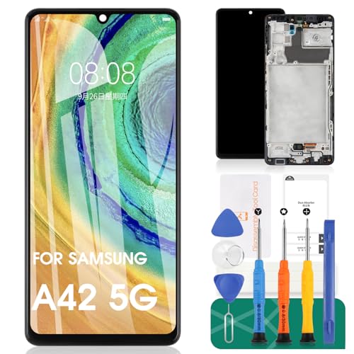 Für Samsung Galaxy A42 5G LCD-Bildschirm für Samsung A42 5G Bildschirm Ersatz A426 LCD Display A426B Touch Digitizer Montage A426U, A426N Reparaturteile Kits (schwarz mit Rahmen) (nicht Ohne Original) von SRJTEK