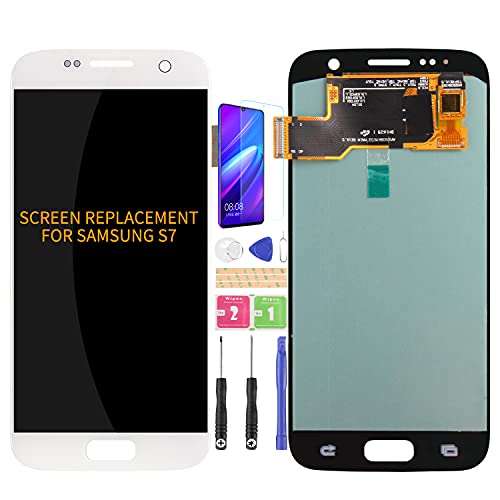 Für Samsung Galaxy S7 LCD Bildschirm G930 Bildschirm Ersatz SM-G930F Display Touch Digitizer Assembly SM-G930A SM-G930P SM-G930V Reparaturteile Kits (Weiß kein Original TFT) von SRJTEK