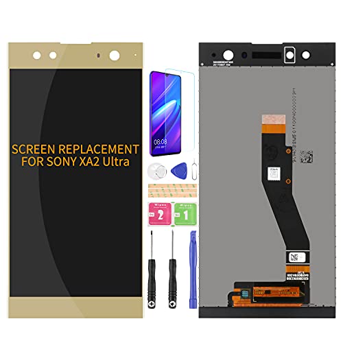 Für Sony Xperia XA2 Ultra LCD Display H4213 H4233 H3213 H3223 Ersatzteile Touchscreen Sensor Digitizer Komplett Assmebly Kits (Gold ohne Rahmen) von SRJTEK