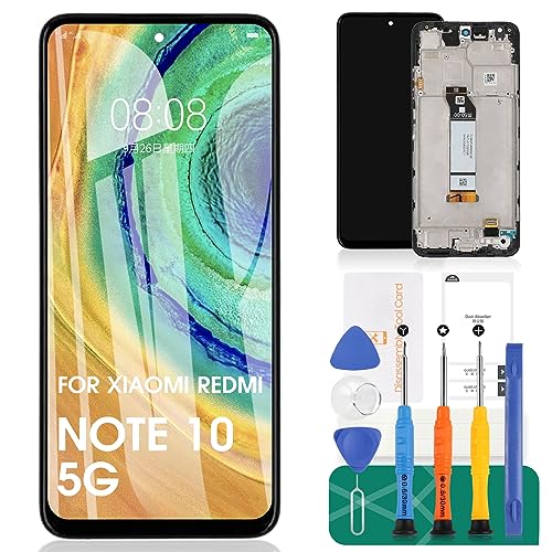 Für Xiaomi Redmi Note 10 5G LCD Bildschirm Für Xiaomi Poco m3 Pro 5G Bildschirm Ersatz Für Xiaomi Redmi Note 10T 5G LCD Display Touch Digitizer (Mit Rahmen,Schwarz) von SRJTEK