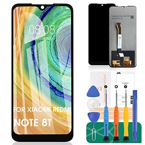 Für Xiaomi Redmi Note 8T LCD-Bildschirm für Redmi Note 8T Bildschirm Ersatz M1908C3XG Display Touch Digitizer Montage Reparaturteile Kits (Schwarz ohne Rahmen) von SRJTEK