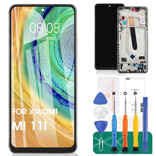 INCELL für Xiaomi Mi 11i Bildschirm Ersatz für Mi 11i LCD Ersatz für Mi 11i Digitizer für M2012K11G Display Touchscreen Montage Reparaturteile (Schwarzes LCD mit Rahmen) von SRJTEK
