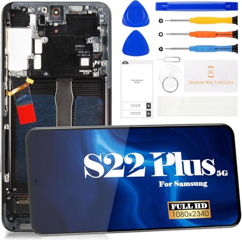 Incell Ersatzdisplay für Samsung Galaxy S22 Plus, LCD-Display für SM-S906U, SM-S906U1, Touchscreen-Digitizer-Display, Reparatur-Set (US-Version), Schwarz von SRJTEK