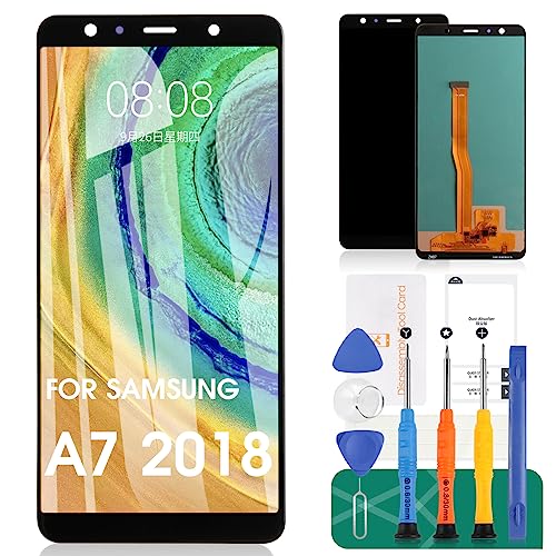 Incell LCD Bildschirm für Samsung Galaxy A7 2018 für Samsung A7 2018 Ersatz LCD Bildschirm SM-A750F Touch Digitizer Montage SM-A750G, SM-A750C, SM-A750X, SM-A750N Reparatur Kit (Schwarz) von SRJTEK