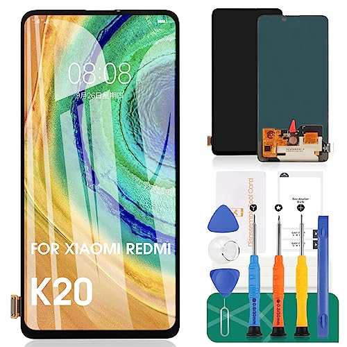 OLED-Bildschirm für Xiaomi Mi 9T LCD-Bildschirm Mi 9T Pro Ersatz für Xiaomi Redmi K20 LCD Display K20 Pro Touch Digitizer Assembly M1903F10G Reparatursets (mit FigerPrint-Funktion) von SRJTEK