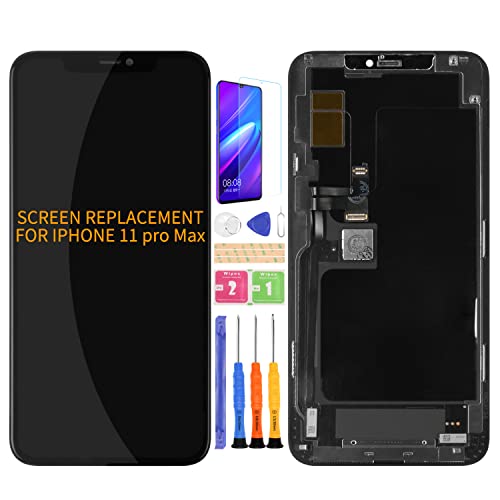 OLED Ersatz Für iPhone 11 Pro Max LCD Display Bildschirm Reparaturset Für iPhone 11 Pro Max Ersatzdisplay Replacement Für iPhone 11 Pro Max LCD Touch Screen Digitizer A2218 A2161 A2220(GX New OLED) von SRJTEK