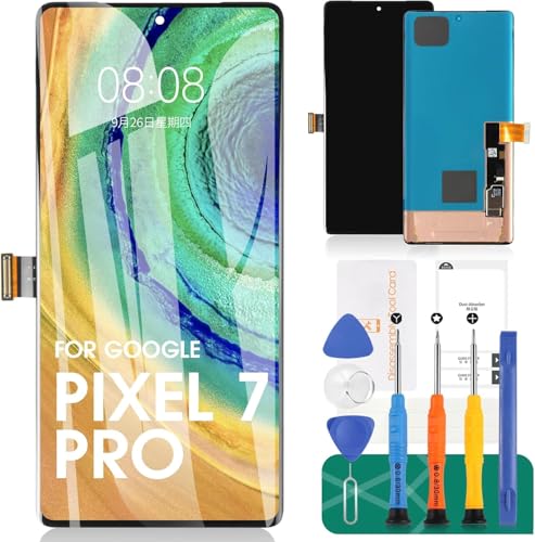 OLED LCD-Display für Google Pixel 7 Pro 5G für Google Pixel 7 Pro Digitizer für Google Pixel 7 Pro GP4BC GE2AE Bildschirm Ersatz Touchscreen Montage-Reparatur-Sets (schwarz) von SRJTEK