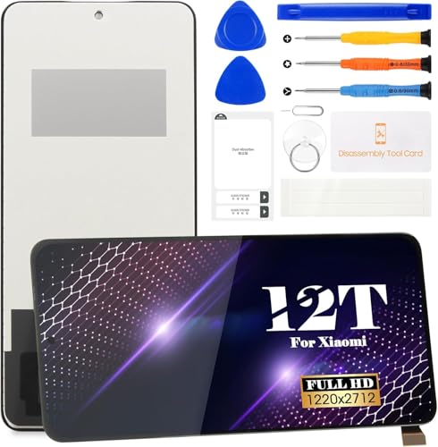 OLED LCD-Display für Xiaomi 12T 5G für Xiaomi 12T Pro 5G 2022 Bildschirm Ersatz für 22081212UG Touchscreen Digitizer Display Montage Reparatur-Sets ohne Rahmen (schwarz) von SRJTEK