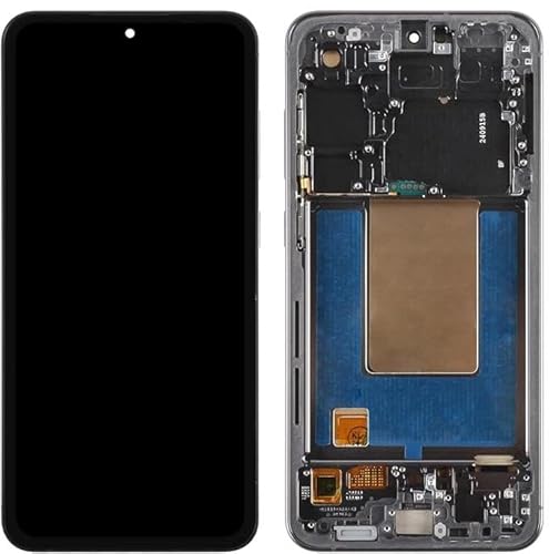 OLED für Samsung Galaxy S24 FE Bildschirm Ersatz für Samsung S24 FE Touchscreen Digitizer Montage Reparaturteil mit Rahmen (mit Fingerabdruckerkennung) Schwarz von SRJTEK