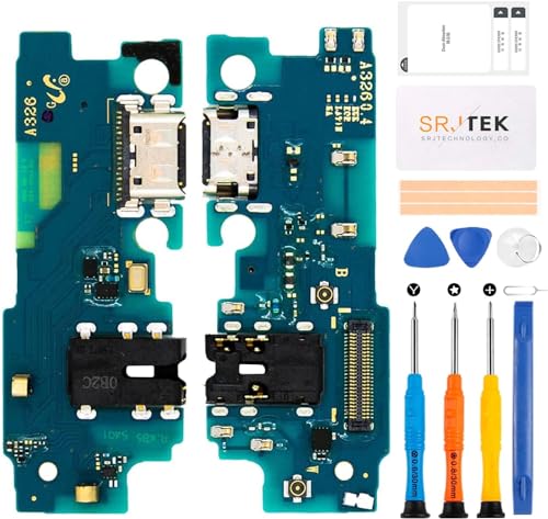 SRJTEK Dock Connector Ersatz für Samsung Galaxy A32 5G Ladeanschluss A326 Kopfhöreranschluss SM-A326B mit Mikrofon/Audio-Buchse/Antennenreparatur-Sets von SRJTEK