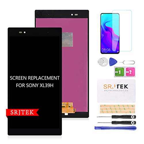 SRJTEK Ersatz-LCD-Display für Sony Xperia XL39h, 6,4 Zoll, (nicht AMOLED), für Sony Xperia Z Ultra XL39h XL39 C6802, Touchscreen-Digitizer, Glas, inkl. gehärtetem Glas von SRJTEK