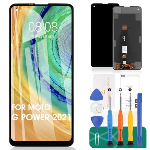 SRJTEK Für Motorola Moto G Power 2021 LCD-Display für Moto G Power 2021 Bildschirm Ersatz XT2117 Touch Digitizer Reparatur-Sets ohne Rahmen (schwarz, nicht für 2020/2022) von SRJTEK