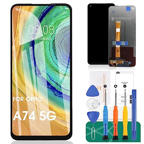 SRJTEK Für OPPO A74 5G LCD-Display für Oppo A54 5G Bildschirm Ersatz für OPPO A74 5G Touchscreen CPH2197 Digitizer Assembly CPH2195 Reparatur-Set (schwarz, ohne Rahmen) von SRJTEK