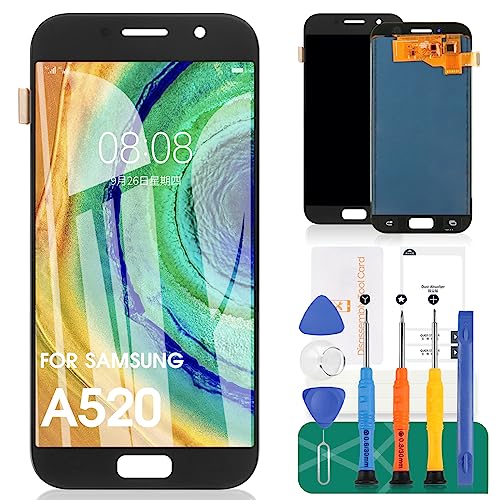 SRJTEK Für Samsung Galaxy A5 A520 LCD-Bildschirm, für A5 2017 A520F A520F/DS A520K A520L A520S TFT-LCD-Display, A5, LCD-Display, Touchscreen, Digitizer, Glas, Sensor, Ersatzteile, Reparatur (schwarz) von SRJTEK