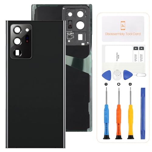 SRJTEK Für Samsung Galaxy Note 20 Ultra 5G SM-N986B Akku hintere Abdeckung hintere Glas Ersatz Reparatur Kit Original hintere Gehäuse mit Kamera-Objektiv (schwarz) von SRJTEK