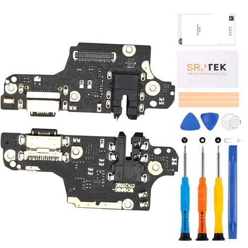 SRJTEK Für Xiaomi Redmi Note 9 PRO Dock Connector Ersatz M2003J6B2G Ladeanschluss für Redmi Note 9S Kopfhöreranschluss Note 9S Mikrofon Flex Kabel M2003J6A1G Typ C Reparatursets von SRJTEK