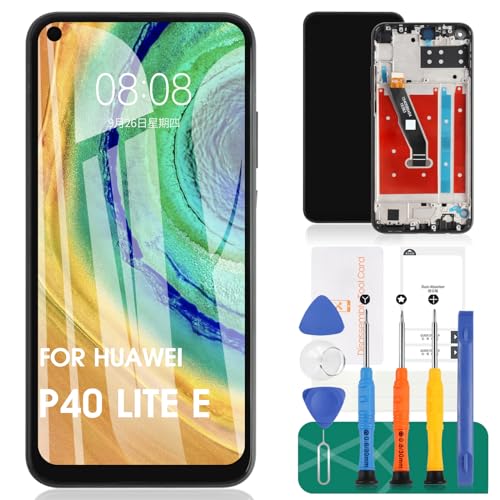 SRJTEK Kompatibel für Huawei P40 Lite E Display Teile ART-L28 für Y7P 2020 LCD Display für Honor Play 3 Touch Screen Sensor Montage mit Kits (Schwarz mit Rahmen) von SRJTEK