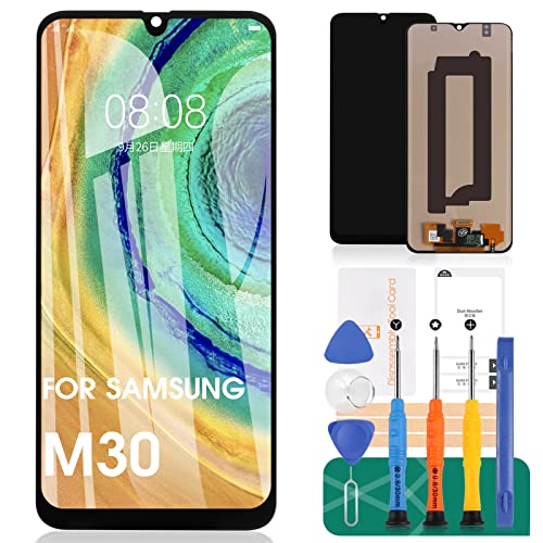 SRJTEK Kompatibel mit Samsung Galaxy M30 LCD Display M305 Bildschirm Ersatzteile Matrix Digitizer M305F M305DS Montagesets (Incell Schwarz ohne Rahmen) von SRJTEK