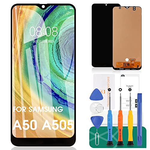 SRJTEK TFT Ersatz-LCD-Display für Samsung Galaxy A50, SM-A505, Touch-Digitalisierer, Montage-Reparatur-Kits, ohne Rahmen (schwarz, keine FigerPrint-Funktion) von SRJTEK