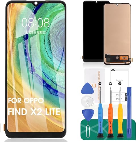 TFT Ersatz-LCD-Display für Oppo Find X2 Lite für Oppo Find X2 Lite, Ersatz-Touch-Digitizer, Montage-Reparatur-Sets ohne Rahmen (Schwarz, kein Fingerabdruck) von SRJTEK