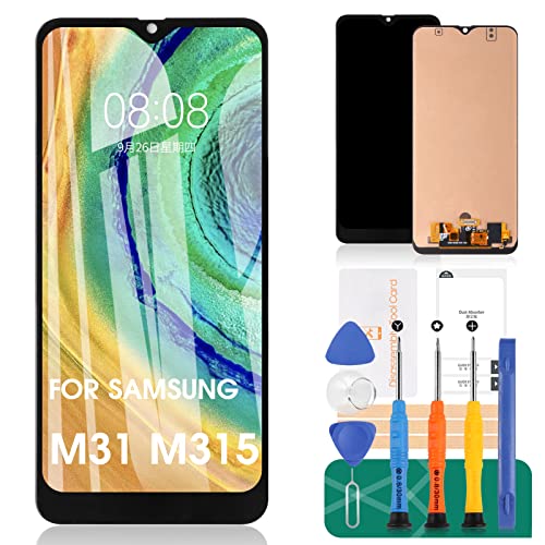 TFT Ersatz-LCD-Display für Samsung Galaxy M31 M315 Bildschirm M315F LCD Display Touch Digitizer Assembly SM-M315F, SM-M315F/DS Reparaturteile Kits (schwarz ohne Rahmen) von SRJTEK