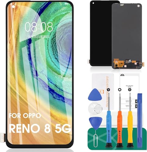 TFT für Oppo Reno8 5G Bildschirm Ersatz für Reno 8 5G LCD Display für Reno8 5G Touchscreen Digitizer CPH2359 Reparatur-Sets (schwarz, keine Fingerabdruckerkennung) von SRJTEK