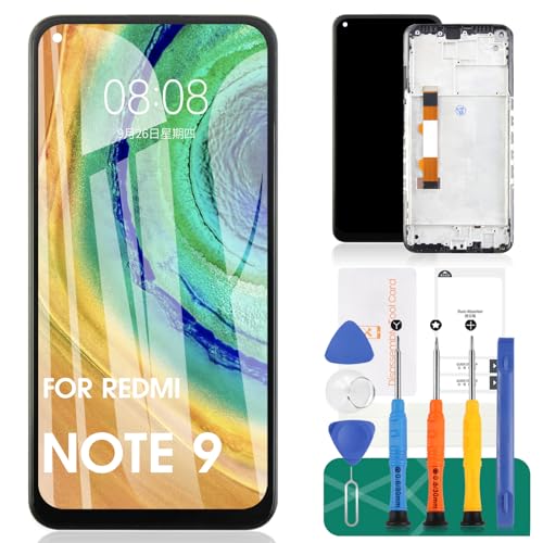 TFT für Xiaomi Redmi Note 9T LCD-Display für Redmi Note 9 5G Bildschirm Ersatz für Redmi Note 9T/Note 9 5G Touch M2007J22G Digitizer mit Rahmen (schwarz) von SRJTEK